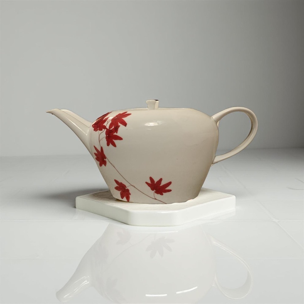 MIKASA PURE RED SL-134 rare TEAPOT COFFEE POT with lid excellent condition - Picture 8 of 10